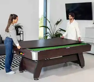 Hop-sport Stół bilardowy spływowy Vip Extra 8 FT brąz zielony z nakładką ping-pong blat
