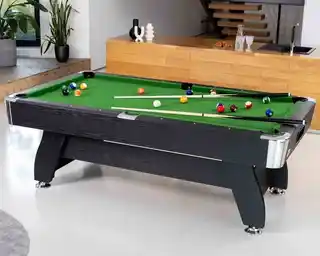 Hop-sport Stół bilardowy spływowy Vip Extra 8 FT czarno zielony z nakładką ping-pong blat