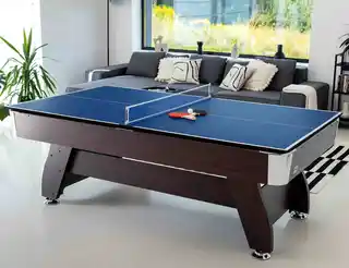 Hop-sport Stół bilardowy spływowy Vip Extra 8 FT wiśnia zielony z nakładką ping-pong blat