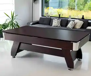 Hop-sport Stół bilardowy spływowy Vip Extra 8 FT wiśnia zielony z nakładką ping-pong blat