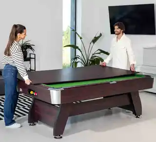 Hop-sport Stół bilardowy spływowy Vip Extra 8 FT wiśnia zielony z nakładką ping-pong blat