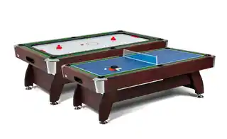 Hop-sport Stół bilardowy spływowy Vip Extra 8 FT wiśnia zielony z nakładką ping-pong cymbergaj