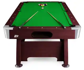Hop-sport Stół bilardowy spływowy Vip Extra 8 FT wiśnia zielony z nakładką ping-pong cymbergaj