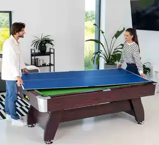 Hop-sport Stół bilardowy spływowy Vip Extra 9 FT wiśnia zielony z nakładką ping-pong blat