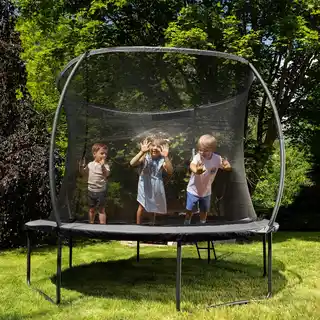 Hop-sport Trampolina ogrodowa 10ft (305cm) pumpkin - szaro-czarna z siatką wewnętrzną
