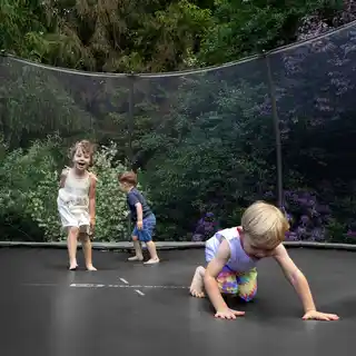 Hop-sport Trampolina ogrodowa 16ft (488cm) pumpkin - szaro-czarna z siatką wewnętrzną