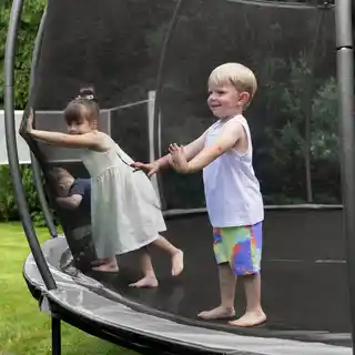 Hop-sport Trampolina ogrodowa 16ft (488cm) pumpkin - szaro-czarna z siatką wewnętrzną