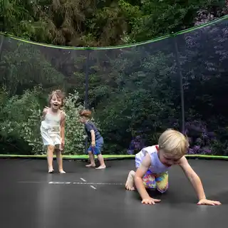 Hop-sport Trampolina ogrodowa 16ft (488cm) pumpkin - zielono-czarna z siatką wewnętrzną