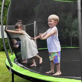 Hop-sport Trampolina ogrodowa 16ft (488cm) pumpkin - zielono-czarna z siatką wewnętrzną
