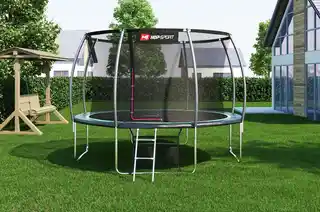 Hop-sport Trampolina ogrodowa pumpkin 12ft (366 cm) czarno-zielona z siatką wewnętrzną