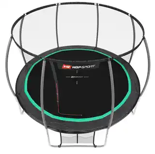 Hop-sport Trampolina ogrodowa pumpkin 12ft (366 cm) czarno-zielona z siatką wewnętrzną