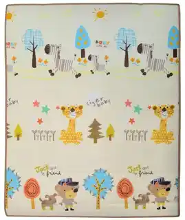 HUMBI Mata piankowa 2w1 Zwijana 150 x 180 x 2 cm Wielokolorowa