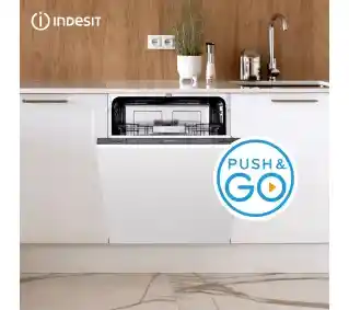 Indesit IN2IE13CNO8 Push&Go 59.4cm Kosz na sztućce Zmywarka do zabudowy