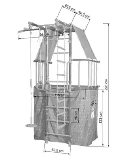 Indigo Drabinka gimnastyczna z domkiem Pastel biała