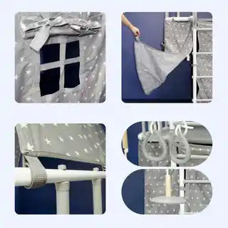 Indigo Drabinka gimnastyczna z domkiem Pastel turkusowa