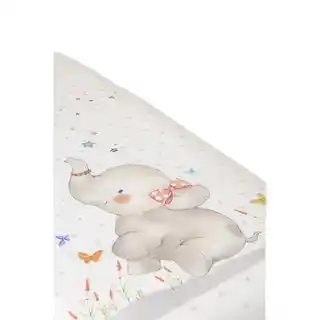 Interbaby Kołdra 100x135 poszwa i ochraniacz do łóżeczka 60x180 Słoń biała różowa