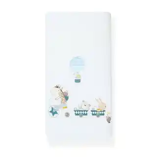 Interbaby Kołdra 100x135 poszwa i ochraniacz do łóżeczka 60x180 Zwierzęta biała petrol