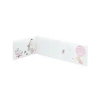 Interbaby Kołdra 100x135 poszwa i ochraniacz do łóżeczka 60x180 Zwierzęta biała różowa