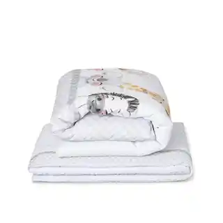 Interbaby Kołdra 100x135 poszwa i ochraniacz do łóżeczka 60x180 Zwierzęta szara