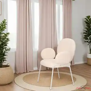Intesi Krzesło Bianco Arm tapicerowane, białe, drewniana konstrukcja, nowoczesny design