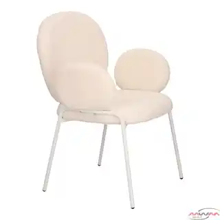 Intesi Krzesło Bianco Arm tapicerowane, białe, drewniana konstrukcja, nowoczesny design