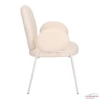 Intesi Krzesło Bianco Arm tapicerowane, białe, drewniana konstrukcja, nowoczesny design