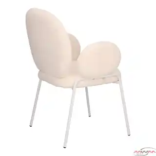 Intesi Krzesło Bianco Arm tapicerowane, białe, drewniana konstrukcja, nowoczesny design
