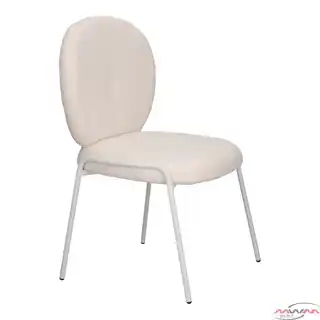 Intesi Krzesło Bianco tapicerowane, białe, drewniana konstrukcja, nowoczesny design
