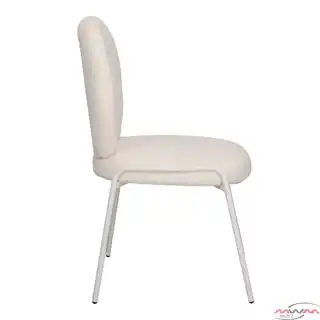 Intesi Krzesło Bianco tapicerowane, białe, drewniana konstrukcja, nowoczesny design