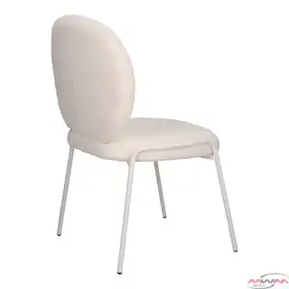 Intesi Krzesło Bianco tapicerowane, białe, drewniana konstrukcja, nowoczesny design