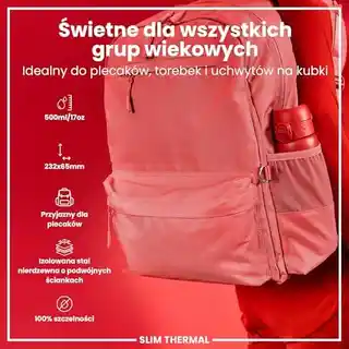 Ion8 Butelka termiczna 500 ml czerwona, podwójne ścianki