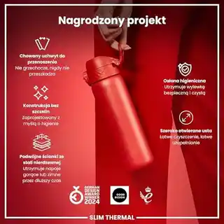 Ion8 Butelka termiczna 500 ml czerwona, podwójne ścianki