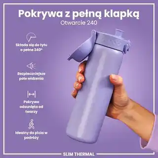 Ion8 butelka termiczna 500 ml playful periwinkle, stal nierdzewna, izolacja próżniowa, bez BPA