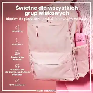 Ion8 butelka termiczna 500 ml różowa, stal nierdzewna, izolacja próżniowa, lekka, bez BPA