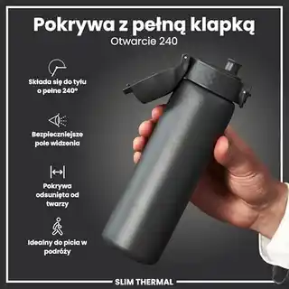 Ion8 butelka termiczna 500 ml szara, stal nierdzewna, izolacja próżniowa, antypoślizgowa, bez BPA