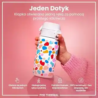 Ion8 Butelka Termiczna I8ts320pwsplodg Splodge, stal nierdzewna, 320 ml, izolacja podwójna, kolor wielokolorowy