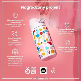 Ion8 Butelka Termiczna I8ts320pwsplodg Splodge, stal nierdzewna, 320 ml, izolacja podwójna, kolor wielokolorowy