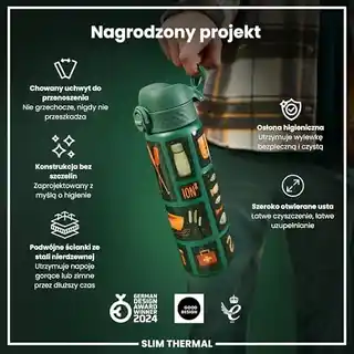 Ion8 Butelka Termiczna I8ts500pgfishin, 500ml, stal nierdzewna, izolacja podwójna, kolekcja Fishing