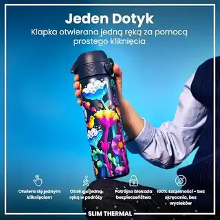 Ion8 butelka termiczna Bright Floral, 500ml, stal nierdzewna, podwójne ścianki, izolacja próżniowa