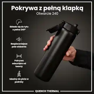 Ion8 Czarna butelka termiczna na wodę 920 ml, podwójne ścianki, stal nierdzewna, szczelny korek, kolekcja I8, model TS1000BLK