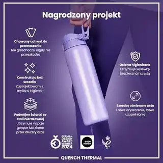 Ion8 fioletowa butelka termiczna na wodę 920 ml, izolacja próżniowa, stal nierdzewna, szczelny korek, lekka, bez BPA