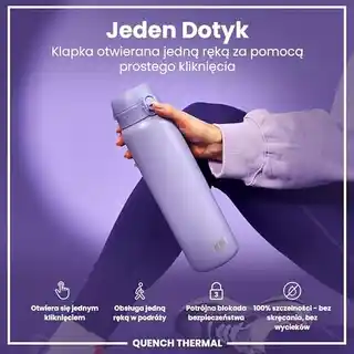 Ion8 fioletowa butelka termiczna na wodę 920 ml, izolacja próżniowa, stal nierdzewna, szczelny korek, lekka, bez BPA
