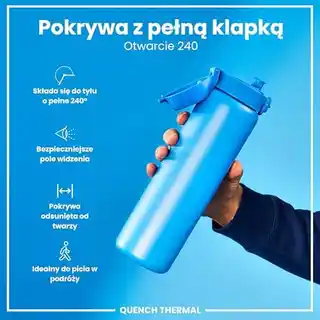Ion8 niebieska butelka termiczna na wodę 920 ml, izolacja próżniowa, stal nierdzewna, szczelny korek, lekka, wielokrotnego użytku
