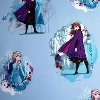 Jerry Fabrics Dziecięce prześcieradło bawełniane Frozen 2 blue leaves 90x200cm