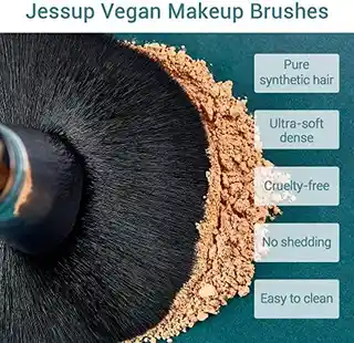 Jessup Essential Makeup Brush zestaw 15 pędzli do makijażu twarzy i oczu T092 czarny srebrny