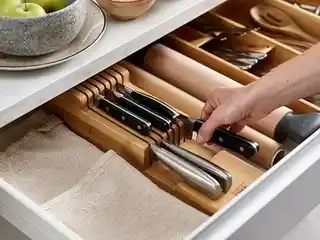 Joseph Joseph DrawerStore Bamboo organizer na noże, 85169, bambus, antypoślizgowe wykończenie