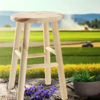 Kadax 4x Taboret Drewniany Kuchenny Stołek Krzesło 46cm Solidny Taborety