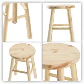 Kadax 4x Taboret Drewniany Kuchenny Stołek Krzesło 46cm Solidny Taborety