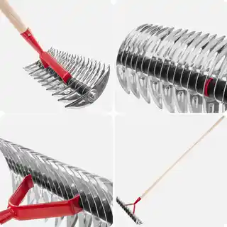 Kadax Aerator Ręczny Wertykulator Do Trawy Trawnika Dwustronny Metal Z Trzonkiem