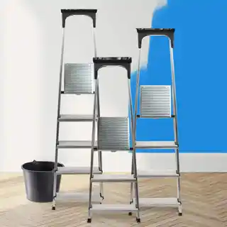Kadax Drabina aluminiowa z podestem, 7 stopni, 125 kg